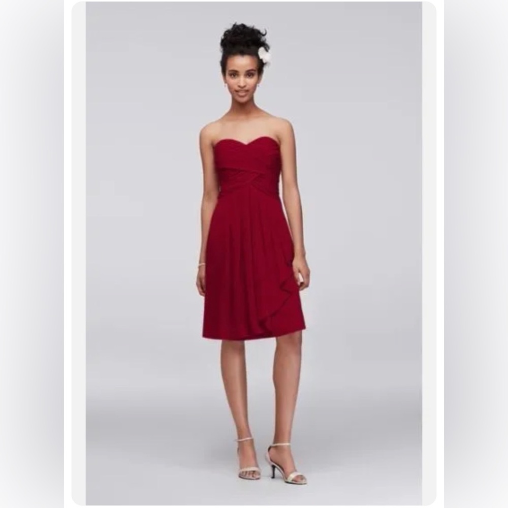 David’s Bridal Maroon Bridesmaids Dress